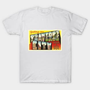 Greetings from Traverse City Michigan, Vintage Large Letter Postcard T-Shirt